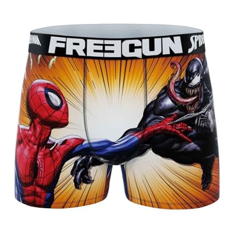 FREEGUN Boys Spider-Man Boxer Shorts for Ages 10-12 Cover