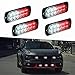 XTAUTO LED Warning Strobe Light Super Bright Red White 12-LED Waterproof Warning Caution Emergency Construction Beacon Flash Caution Strobe Light Bar For Car Truck SUV Pickup 4-Pack