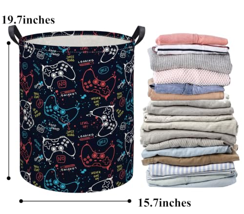 Image of Kids Laundry Basket Baby Hamper for Nursery Storage Bin Organizer (Game)