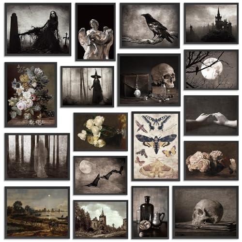 Naozinebi 18Pcs Dark Academia Wall Room Home Decor Gothic Poster