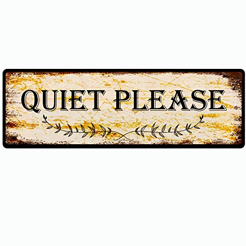 ���^���u���L�Ŕ� Quiet Please Vintage Signs RetroAluminium�T�C�� ���O/�����T�C�� �L�b�`�� �z�[�� �x�b�h���[�� �N���u �K�[�f�� �� �o�[ �J�t�F �r�W�l�X �h�A�܂��͕ǂ̑����p 4x16�C���`