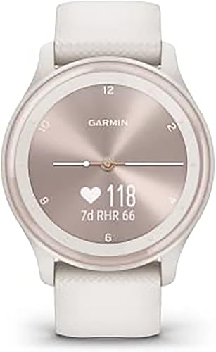 Miniatura 7 de Garmin G010-N2566-01 Vivomove Sport - Reloj inteligente híbrido de salud y bienestar con pantalla táctil, color marfil