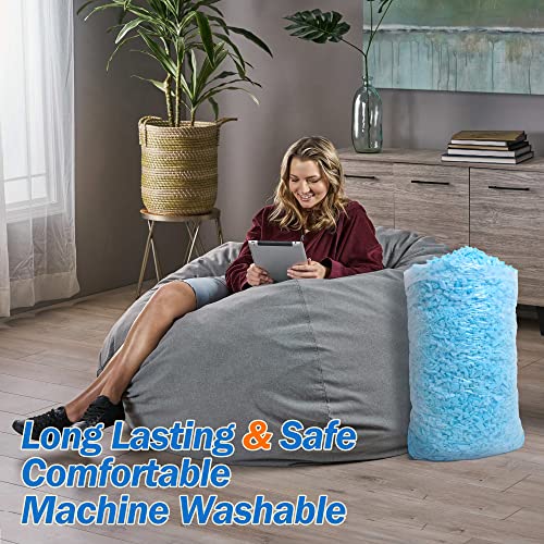 Amorstra Bean Bag Filler Shredded Memory Foam Filling 10 Pounds, Pillow Stuffing Bean Bag Refill Material For Pouf Ottoman Couch Cushion Dog Bed Stuffed Animals And Art Crafts - Blue #TOP5