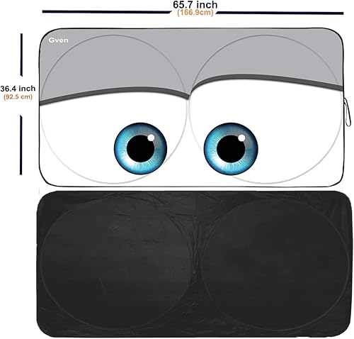 Miniatura 7 de Gven - Parasol para parabrisas delantero con diseño divertido para proteger del sol, bloquea los rayos ultravioleta, plegable, 210T. Mantiene tu