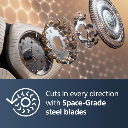 Philips Norelco Shaver Series 9000 Prestige, Wet and Dry Electric Shaver, System, SenseIQ Technology, Precision Trimmer, Nose Trimmer, Qi Charging Pad, Cleaning Pod, Adriatic Blue, SP9886/89 - Image 5