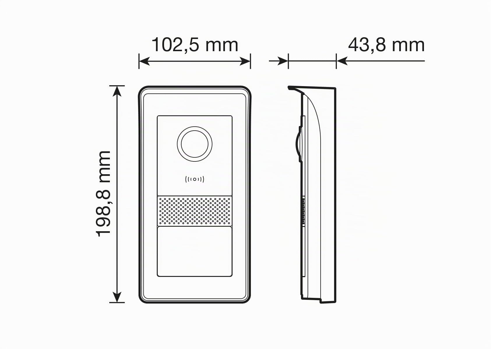 Vimar K42945 Kit de videoportero smart con videoportero Wi-Fi con pantalla táctil, placa audio/vídeo, alimentador con clavijas intercambiables estándar EU, BS, US, AU, soportes para montaje