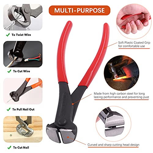 Tanstic 4-teiliges Nagelzieher- und Klammerentferner-Werkzeug-Set inkl. 17.8 cm Endschneidezange, Zapfenzieher, Kartons, Bilderrahmen