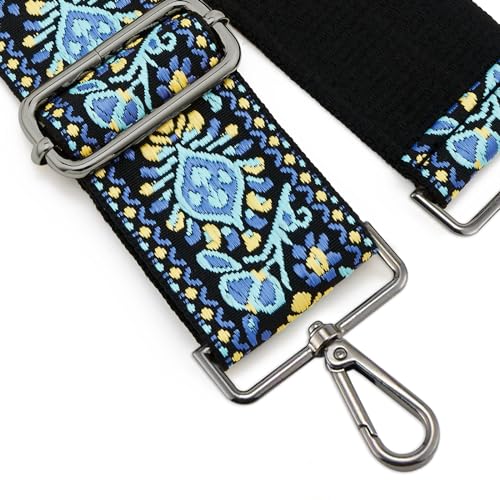 Image of ZOOEASS Nickel Buckles Wide Shoulder Strap Adjustable Replacement Belt Gun Buckles Guitar Style Crossbody Bag Strap
