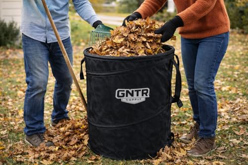 Image of GNTR Supply Deluxe Durable Pop-Up Trash Can - Collapsible Garbage Bin with Zippered Lid for Camping, Home, and Outdoor Use - 30 Gallon