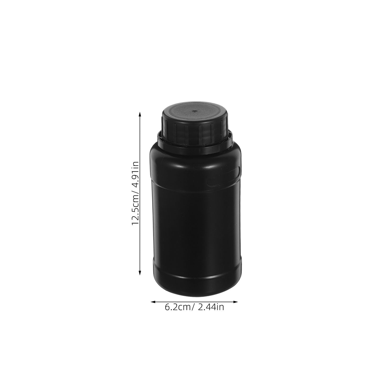 Anneome Botellas de Reactivo de Boca Ancha 250ml Pe Negras 12 Uds