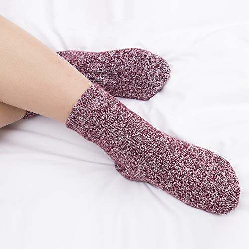 Image of Yoicy Womens Super Thick Wool Socks - Soft Warm Comfort Casual Crew Winter Socks (Pack of 3-5), Multicolor