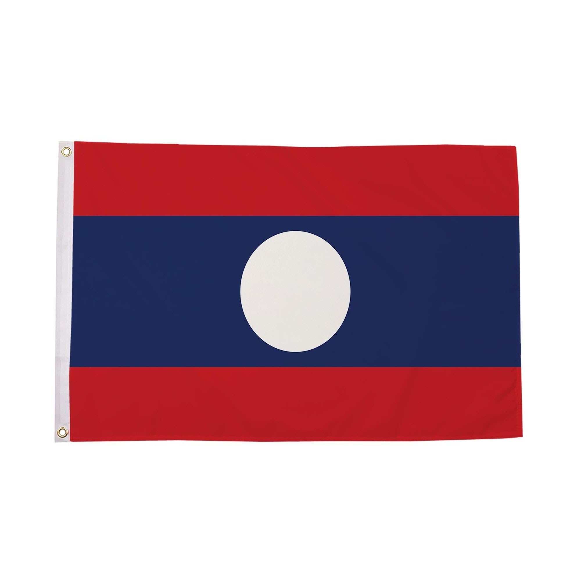 Flagtex Laos Flag 3ft x 2ft Lao National Flag Red Blue White Horizontal Stripes White Circle Premium Polyester Brass Grommets Double Stitched 90cm x 60cm Indoor Outdoor Banner Decoration — image 1