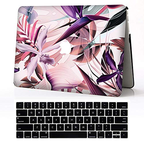 Laptop-Hüllen für MacBook Pro 15 Zoll Retina, bunte Blumen Karte 01 Muster gedrucktes Design, Hartplastik, Schutzhülle und Tastaturabdeckung,