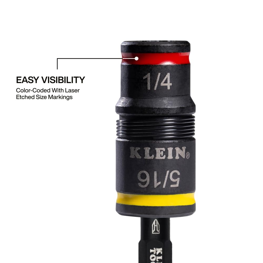 Klein Tools 32931 3-in-1 SAE Impact Socket Set, 1 Flip Socket with Klein Tools 32931 3-in-1 SAE Impact Socket Set, 1 Flip Socket with