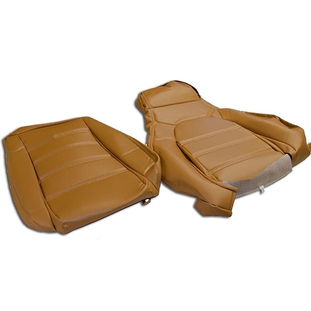 AutoBerry Compatible with Mazda Miata Front Seat Cover Kit Standard Seats Tan Leatherette 1990-1996