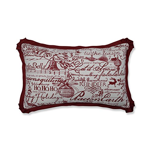 Pillow Perfect Poinsettia, Rectangular Throw Pillow, Red