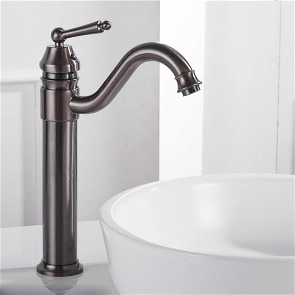 Robinet mitigeur noir col de cygne pour salle de bain et cuisine