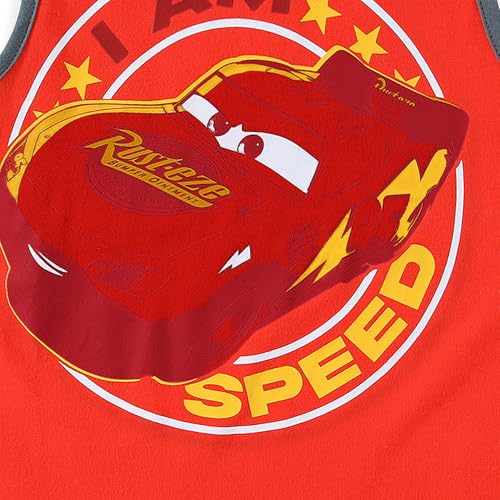 Image of Disney Cars Lightning McQueen Boys Short Sleeve T-Shirt, Tank Top and Shorts 3 Piece Set for Big Kids