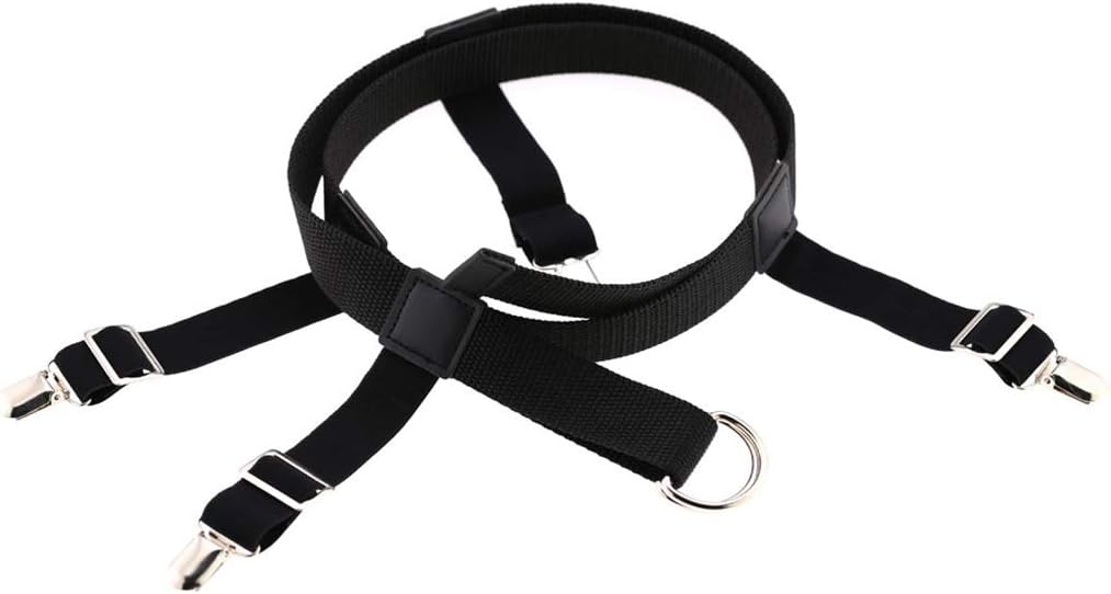 Elastic Nylon Waist Belt with Garter Suspender Clip Stockings Pants Jeans Holder Straps Adjustable Locking Clamp Stockings Pants Non Slip Clamp