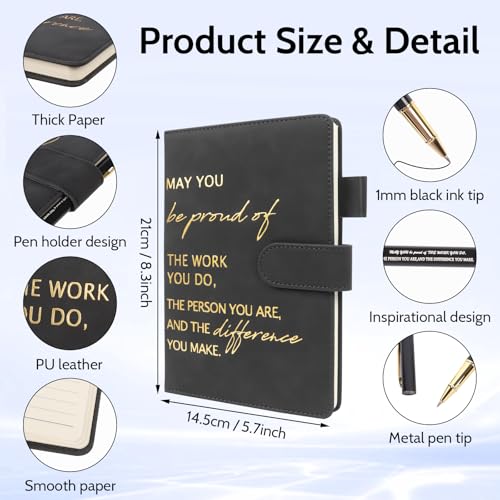 Iridsmole Employee Appreciation Thank You Gifts, Leather A5 Notebook and Pen Sets, Inspirational Stationery Gift Set for Men Women Colleagues Volunteer Team Employee Work Office Use