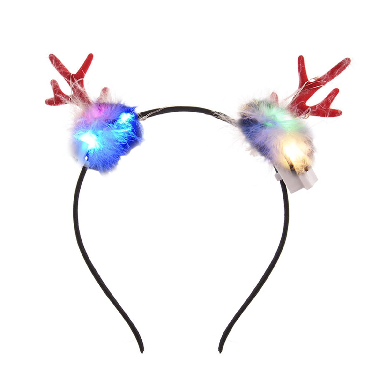 Tsophreniq Glowing Christmas Reindeer Hair Hoop Headbands Hair Bands Party Decoration for Girls and Womens Photo Props Christmas Headwear Costume for Women
