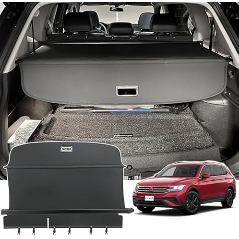 VESUL Retractable Trunk Cargo Cover Compatible with Volkswagen VW Tiguan 2024 2023 2022 2021 2020 2019 2018 Security Shade Shield Tonneau Cover Luggage Privacy Screen with Extra Canvas Cover Cover