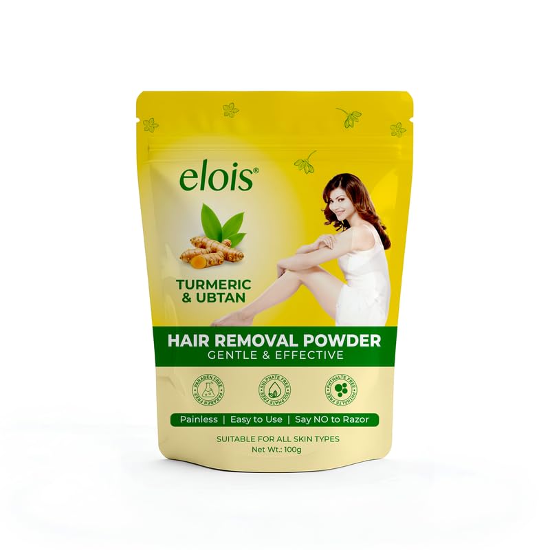 Elois Hair Removal Powder For Woman Bikini - Pack Of 2 100 Gram Turmeric & Ubtan Hair Remover - Herbal Wax Powder Pain Less - All Skin Types Hands, Legs, Underarms, Bikini & Intimate Area-image-16