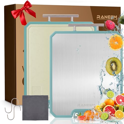 Tabla de Cortar Doble Cara Acero Inoxidable y Paja de Trigo 40x30 cm miniatura 1