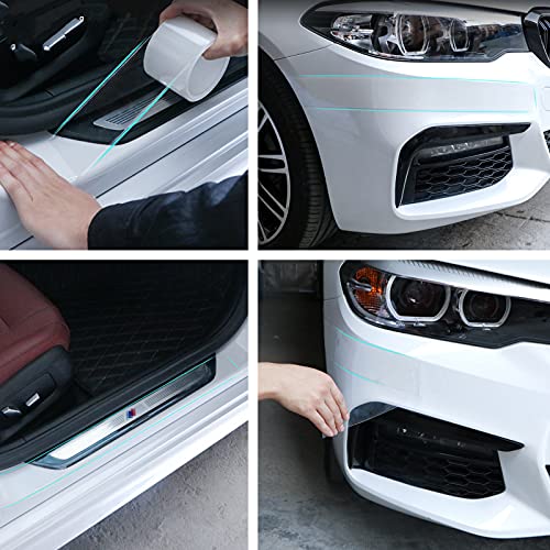 Esteopt Transparente Autoschutzfolie, 5 cm x 10 m Universal-Einstiegsleistenschutzfolie, selbstklebende Autofolie, Vinylfolie, DIY-Auto-Wrap-Aufkleber für Autos, Motorräder, Fahrräder, kratzfest