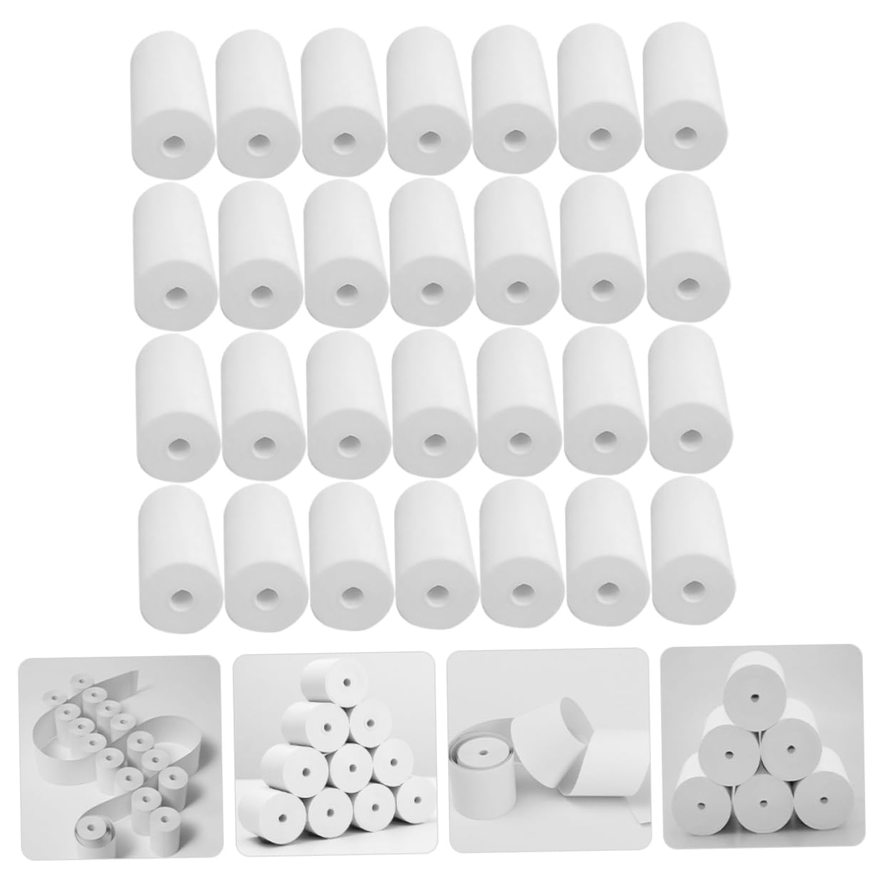HOMSFOU 25 Rollos Papel Térmico para Registradora, Impresión Clara, Resistente, para Supermercados y Establecimientos