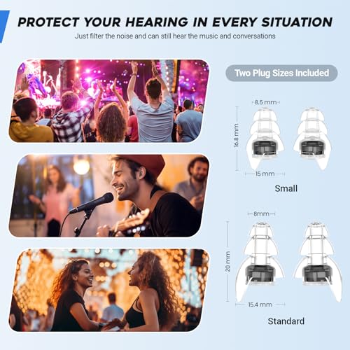 Hearprotek Ear Plugs for Concerts 2 works Silicone high Fidelity Noise Reduction earplugs Festival Essentials Hearing Protection for Musicians Rave Music Motorcycle Drums Percussion Flight Tinnitus - Image 3