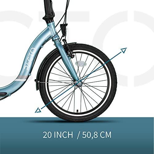 PACTO SIX - Hollandrad Hochwertiges Klappfahrrad 27cm Aluminiumrahmen Bike 20 Zoll Aluminiumräder...