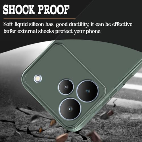 Image of Back Cover for Realme P4 Pro 5G | Full Camera Protection | Premium Liquid Silicon Case | Flexible Bumper Case for Realme P4 Pro 5G (Military Green)