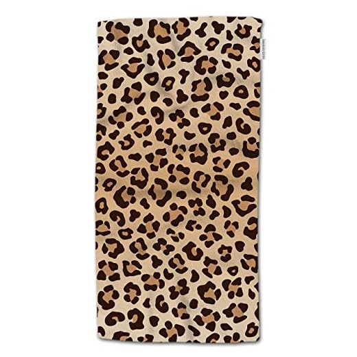 HGOD DESIGNS Leopard Hand Towels,Leopard Print Pattern 100% Cotton Soft Bath Hand Towels for Bathroom Kitchen Hotel Spa Hand Towels 15"X30" inch