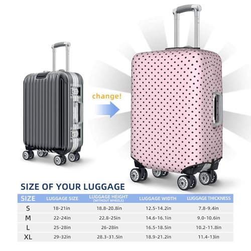 Luggage Cover Protector - Polkadots Pink Pattern Print Suitcase Covers for Luggage Fit 25-28 Inch Suitcase2