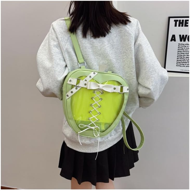 Kawaii Itabag Purse for Women, Trendy Y2k Purse Ita Backpack Lolita Pin Display Daypack Shoulder Bag Grunge Gothic Bag