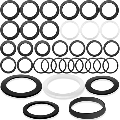 Lot de 27 joints de vidange de lavabo, joint hydraulique en caoutchouc, anneau et panier d'étanchéité, joint de silicone pour soupapes de vidange et baignoires (5...