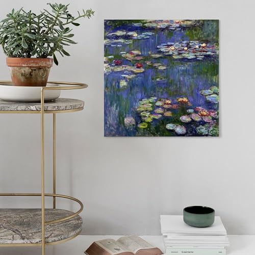 Toile nénuphars Monet 71x71 cm sans cadre pour déco salon et grand tableau impression impressionnisme