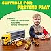 JOYIN 19 in 1 Die-cast Construction Toy Truck with Little Figures, Mini Construction Vehicles in Big Carrier Truck, Patrol Rescue Helicopter for Boys 3-9 Years Old, Kids Value Birthday Easter Gifts