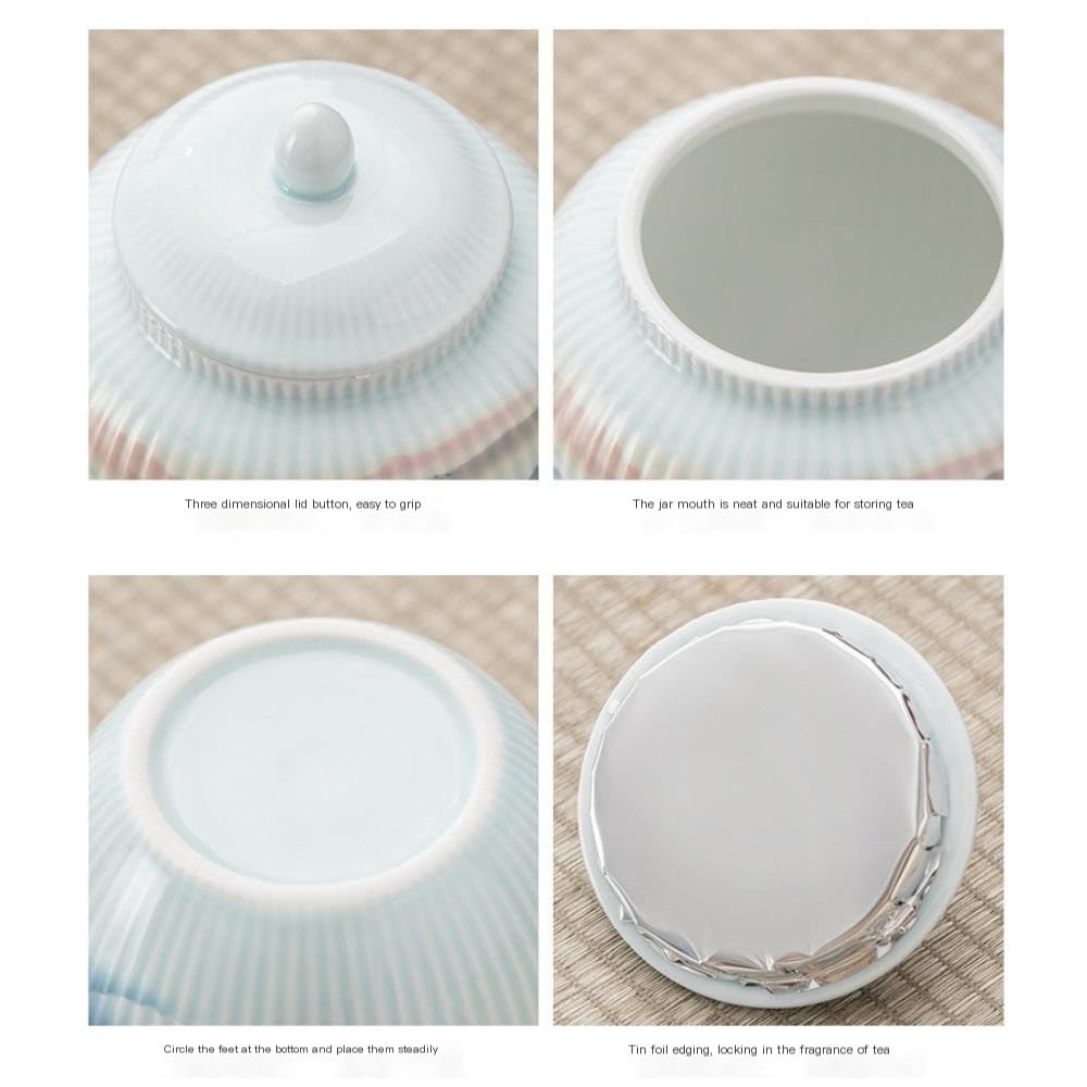 Pojemnik do przechowywania herbaty, słoik do przechowywania herbaty w domu, ceramiczny słoik z uszczelką, zestaw do herbaty w stylu retro, zestaw do herbaty w stylu chińskim, zestaw z podwójnym słoi