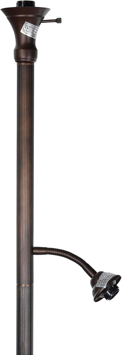 Bieye B10686 Tiffany-Style Swing Arm Double-Lit Torchiere Floor Lamp Base Replacement, 64.5-inch Tall (2-Light)