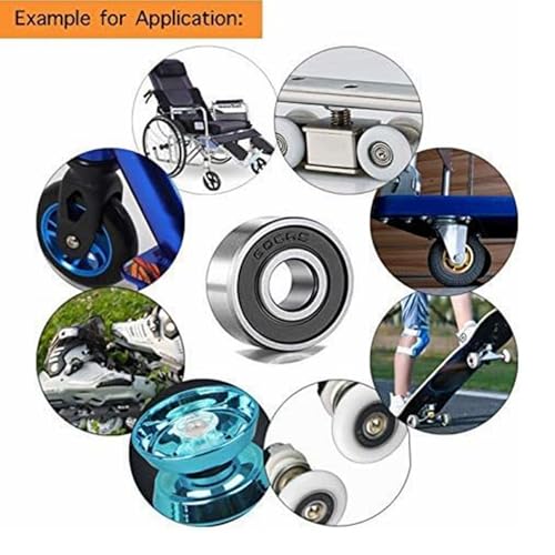 yamaso 20 pcs 608 2rs ball bearings  bearing steel and double rubber sealed miniature deep groove ball bearings 8mm x 22mm x 7mm