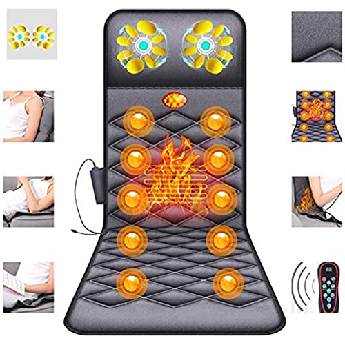 HSRG Colchonetas De Masaje De Cuerpo Completo, Cojín De Silla De Masaje De Espalda Shiatsu con Calor, Almohadilla De Colchón De 26 Cabezales De Masaje, para Espalda, Piernas para Aliviar La Fatiga