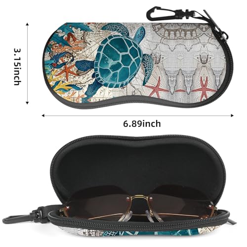 Image of Sunglasses Soft Case, Cute Ultra Light Portable Neoprene Zipper Eyeglass Glasses Case with Belt Clip for Men Women
