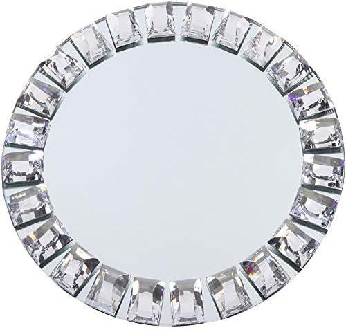 Koyal Wholesale Mirror Charger Plates, Bulk Set of 4, Silver Mirrored Glass Charger Plates Place Settings