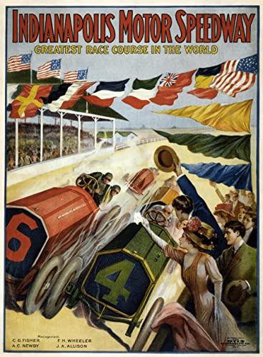 Moteur Indianapolis Speedway grande affiche 1905 pour décoration de bureau élégant