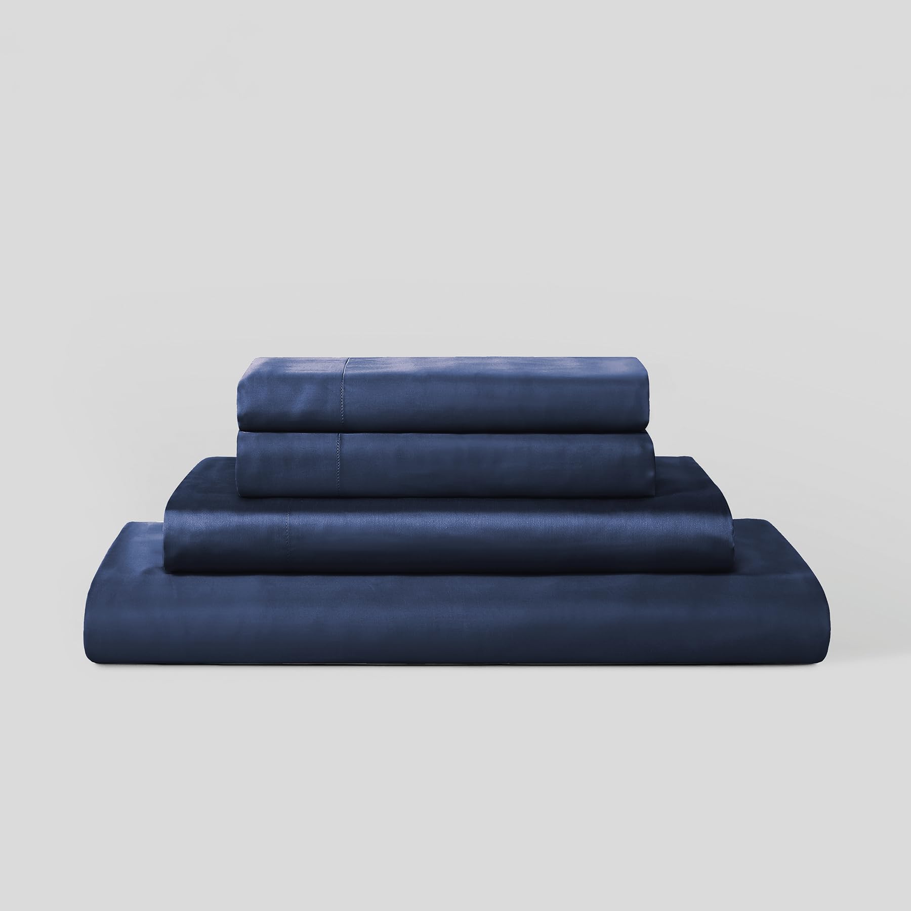 SijoPremium 100% Austrian Eucalyptus Lyocell Tencel Sheet Set, Softer Than Silk, Architectural Digest 2022 Best Cooling Sheets Award Winner - 4pc (Sapphire, King - 4 Piece with Flat Sheet)