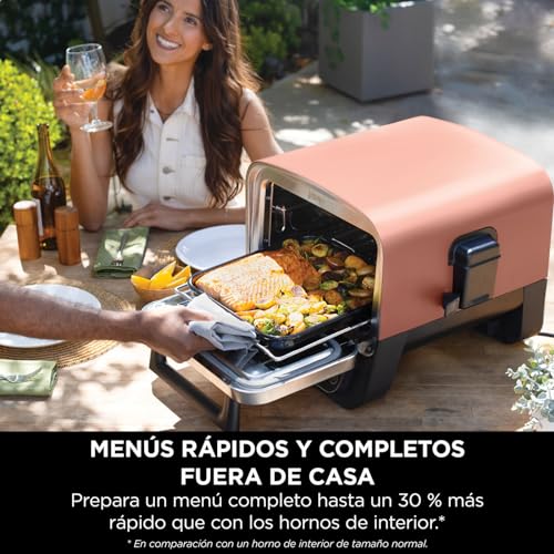Miniatura 15 de Ninja Woodfire Horno Eléctrico De Exterior 8 En 1, Horno Para Pizza, Asador A Alta Temperatura Y Ahumador Con Rejilla, Bandeja Pro-Heat Y Otros Accesorios, 6 Ajustes Para Pizza, Naranja, Oo101eu