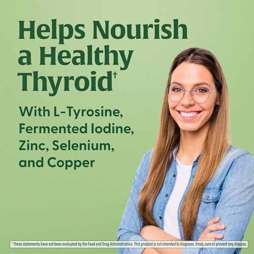 megafood thyroid strength - mineral supplement- thyroid support for women with ashwagandha zinc selenium copper iodine amp l-tyrosine - 90 tabs 45 servings