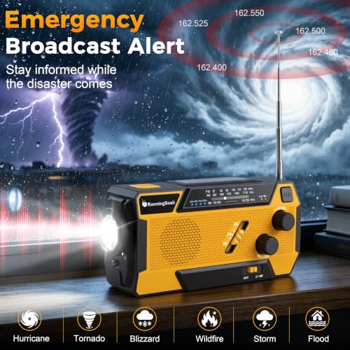 RunningSnail Hand Crank Emergency Radio with 3 Built-in Cable for Hurricane - Image 3